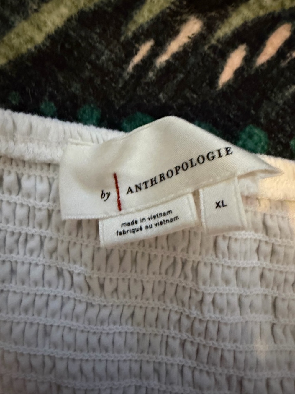 3/$25 ๐ค Anthropologie White Strapless Peplum Smocked Top XL - Picture 3 of 8